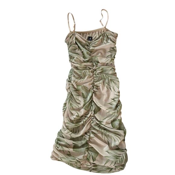 NWT Windsor Island Getaway Mesh Mini Dress women’s small sleeveless ruching tank - Picture 1 of 6